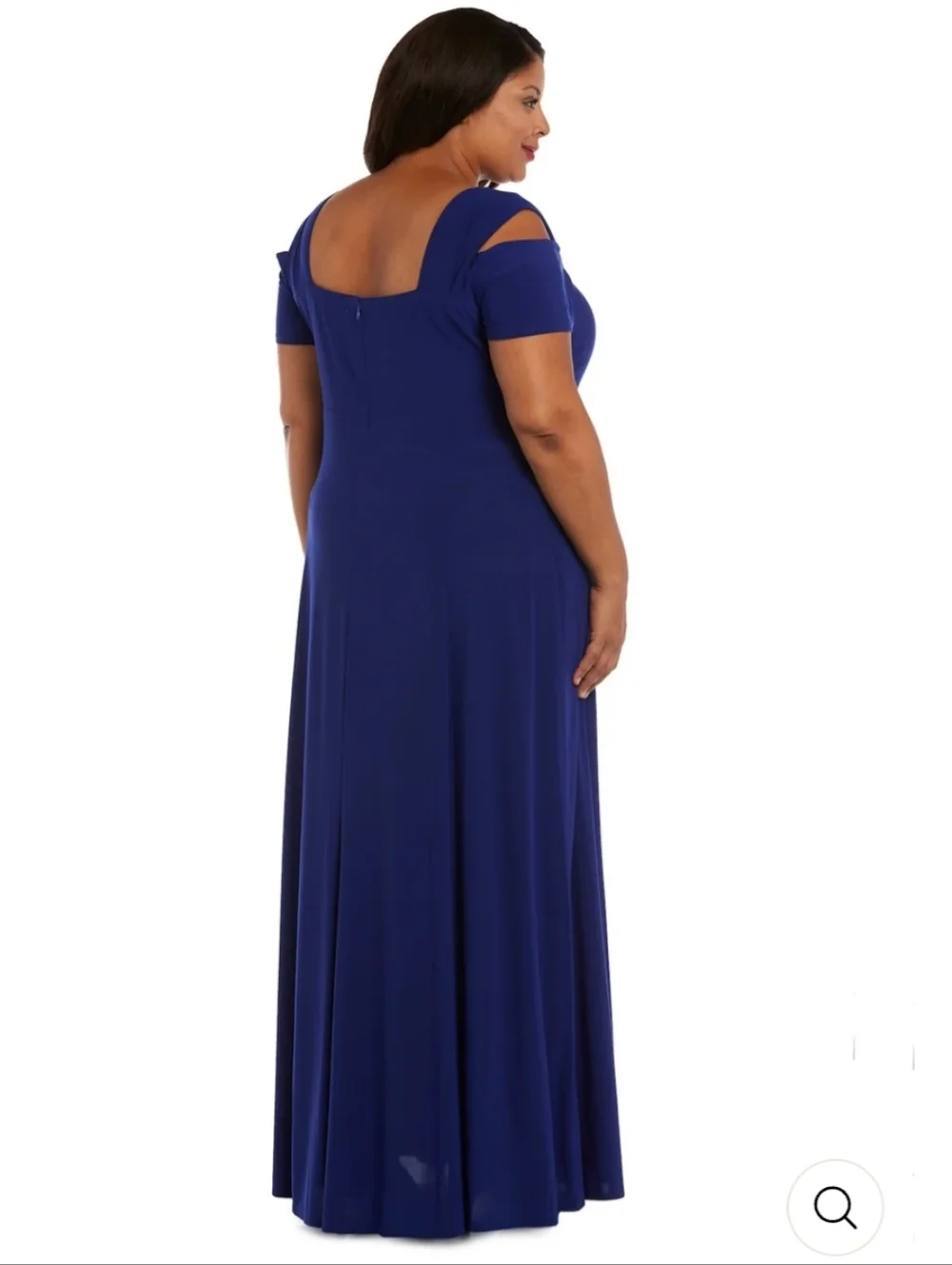 Elegant Royal Blue Cold-Shoulder Evening Gown